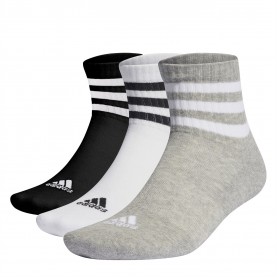 Чорапи Adidas 3 Stripe Quarter Sock 3 Pack - Grey/White/Blck чорапи,чорапи,за,всеки,ден,всички,чорапи,дамски,чорапи,мъжки,чорапи,adidas,3,stripe,quarter,sock,3,pack,grey,white,blck