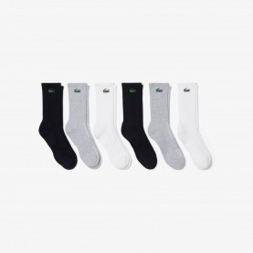 мъжки,чорапи,lacoste,6pk,sportcrw,sn00,wht,gry,blk,l78