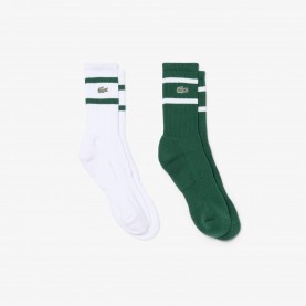 Lacoste 2pk Tnns Crw Sn64 - Grn/Wht 291 lacoste,2pk,tnns,crw,sn64,grn,wht,291