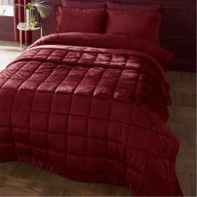 спално,бельо,и,комплекти,catherine,lansfield,matt,velvet,quilted,bedspread,raspberry