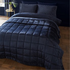 спално,бельо,и,комплекти,аксесоари,на,разпродажба,catherine,lansfield,kingsley,matt,velvet,quilted,bedspread,navy