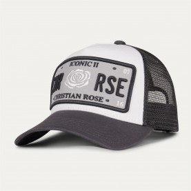 шапка,мъжки,шапки,и,ръкавици,christian,rose,iconic,ii,plate,trucker,cap,grey,grey,white