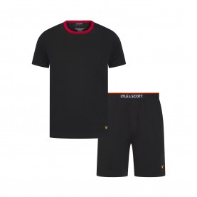 пижама,мъжки,пижами,lyle,and,scott,men,s,short,sleeve,pyjama,top,black