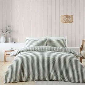 спално,бельо,и,комплекти,catherine,lansfield,stripe,cotton,reversible,duvet,cover,set,green