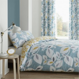 спално,бельо,и,комплекти,catherine,lansfield,leaf,reversible,duvet,cover,set,teal