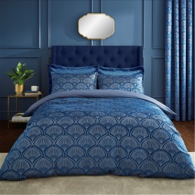 спално,бельо,и,комплекти,catherine,lansfield,deco,pearl,duvet,cover,set,navy,blue