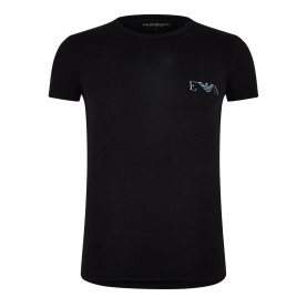 Тениска Emporio Armani Chest Logo T Shirt - Black/Blue тениска,промоция,на,зимни,облекла,emporio,armani,chest,logo,t,shirt,black,blue