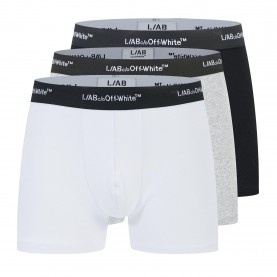 Боксерки L AB Off White Mens 3 No-Fly Cotton Boxer Brief - Multi 004 боксерки,мъжко,бельо,l,ab,off,white,men,s,3,no,fly,cotton,boxer,brief,multi,004