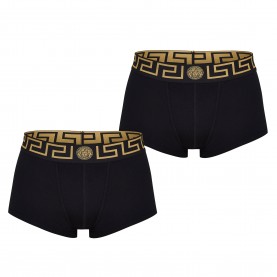 Боксерки Versace Icon Two Pack Greca Waistband Trunks - Black A80G боксерки,versace,icon,two,pack,greca,waistband,trunks,black,a80g