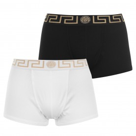 боксерки,аксесоари,на,разпродажба,мъжко,бельо,versace,icon,two,pack,greca,waistband,trunks,black,wht,a83k