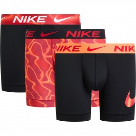 Мъжки боксерки Nike 3 Pack Dri-FIT Boxer Shorts Mens - Blk/Blk/Org AOP мъжки,боксерки,мъжко,бельо,nike,3,pack,dri,fit,boxer,shorts,mens,blk,blk,org,aop