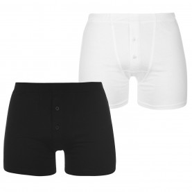 Мъжки боксерки Slazenger 2 Pack Boxers Mens - Black/White мъжки,боксерки,мъжко,лятно,бельо,бельо,за,училище,разпродажба,slazenger,slazenger,2,pack,boxers,mens,black,white