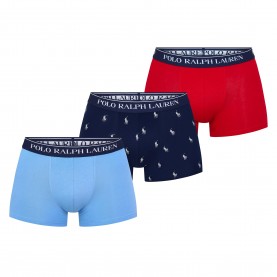 Боксерки Polo Ralph Lauren Mens 3-Pack Cotton Trunks - AOP/Blue/Red боксерки,мъжко,бельо,polo,ralph,lauren,mens,3,pack,cotton,trunks,aop,blue,red