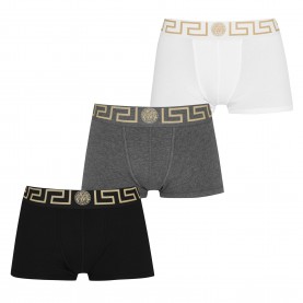 Боксерки Versace Icon 3 Pack Trunks - Blk/Gy/Wh A3278 боксерки,аксесоари,на,разпродажба,мъжко,бельо,versace,icon,3,pack,trunks,blk,gy,wh,a3278