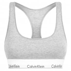 Бюстие Calvin Klein Modern Cotton Logo Bralette - Grey Hthr бюстие,дамски,къси,панталони,дамско,бельо,calvin,klein,modern,cotton,logo,bralette,grey,hthr