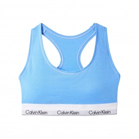 Бюстие Calvin Klein Modern Cotton Logo Bralette - Blue Descent бюстие,дамско,бельо,calvin,klein,modern,cotton,logo,bralette,blue,descent