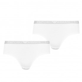 Emporio Armani 2 Pack Cheeky Pants - White 04710 бельо,за,училище,аксесоари,на,разпродажба,дамско,бельо,emporio,armani,2,pack,cheeky,pants,white,04710