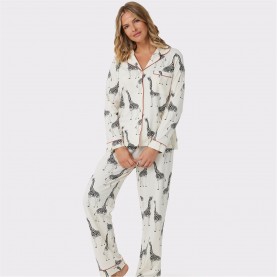 пижама,дамски,пижами,chelsea,peers,button,up,pyjama,set,white,giraffe