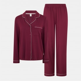 пижама,дамски,пижами,chelsea,peers,modal,button,up,pyjama,set,burgundy