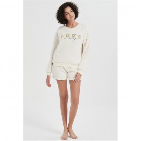 дамски,пижами,дамски,облекла,размер,linea,love,short,teddy,lounge,set,cream