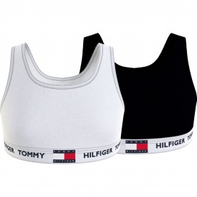 дамско,бельо,детски,аксесоари,tommy,hilfiger,tommy,hilfiger,2pk,85,flag,bra,junior,white,black,0ws
