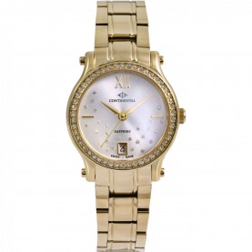 часовник,бижутерия,continental,continental,crystaline,watch,gold,and,silver