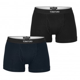 Боксерки TOM FORD Men's Plain Cotton Boxer Briefs 2-Pack - Black/Navy боксерки,аксесоари,на,разпродажба,мъжко,бельо,tom,ford,men's,plain,cotton,boxer,briefs,2,pack,black,navy