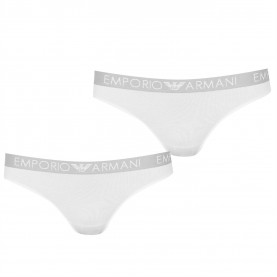 Emporio Armani Emporio Armani 2 Pack Thong - White 04710 бельо,за,училище,аксесоари,на,разпродажба,дамско,бельо,emporio,armani,emporio,armani,2,pack,thong,white,04710