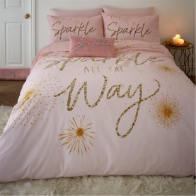 спално,бельо,и,комплекти,catherine,lansfield,christmas,sparkle,reversible,duvet,cover,set,pink
