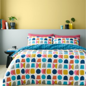 спално,бельо,и,комплекти,catherine,lansfield,connect,geo,reversible,duvet,cover,set,teal