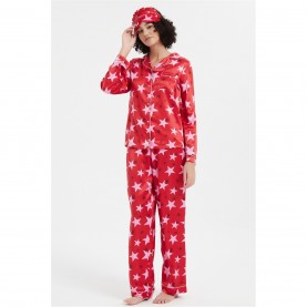 пижама,дамски,пижами,linea,star,satin,pyjama,and,eye,mask,set,red,pink