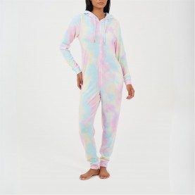 дамска,пижама,дамски,пижами,brave,soul,womens,tie,dye,slim,fit,onesie,with,back,embroidery,tie,dye,pink