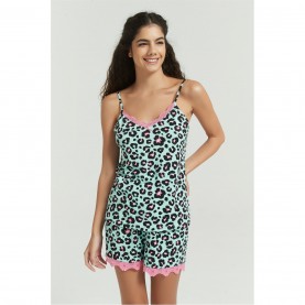 пижама,дамски,пижами,be,you,soft,touch,animal,print,shortie,pyjama,set,aqua,pink