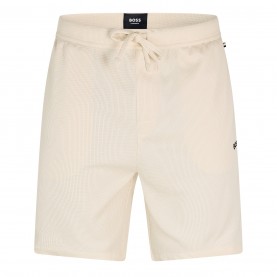 къси,панталони,мъжки,пижами,boss,men's,embroidered,waffle,pyjama,shorts,open,white