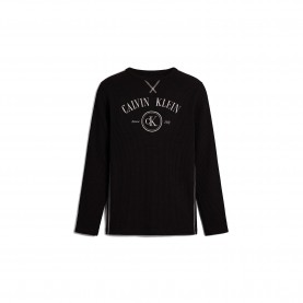 Calvin Klein Calvin Waff L/S Crw Sn64 - Black мъжки,пижами,calvin,klein,calvin,waff,l,s,crw,sn64,black