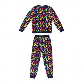 пижама,детски,пижами,miso,girls,leopard,velour,pyjama,set,navy,multi