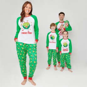 дамска,пижама,дамски,пижами,linea,ladies,family,christmas,sprout,pyjama,set,green,white