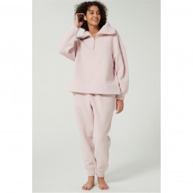 дамски,пижами,дамски,облекла,размер,linea,quarter,zip,lounge,set,pink