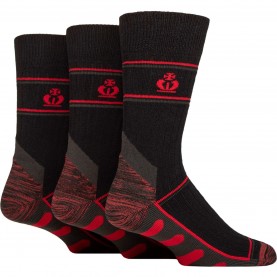 Чорапи Jeff Banks Mens 3 Pack Work Socks - Black/Red чорапи,чорапи,на,разпродажба,всички,чорапи,jeff,banks,men,s,3,pack,work,socks,black,red