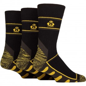 Чорапи Jeff Banks Mens 3 Pack Work Socks - Black/Yellow чорапи,чорапи,на,разпродажба,всички,чорапи,jeff,banks,men,s,3,pack,work,socks,black,yellow