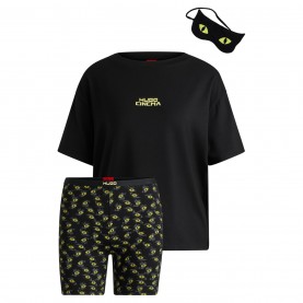 комплект,дамски,пижами,hugo,short,sleeve,pyjama,set,with,sleep,mask,black