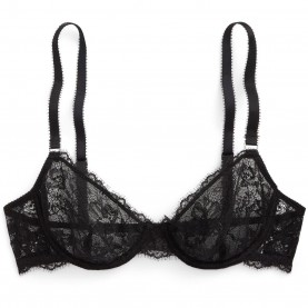 Polo Ralph Lauren Lace Demi Bra - Onyx polo,ralph,lauren,lace,demi,bra,onyx