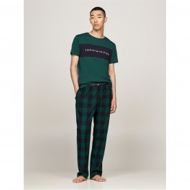 мъжки,пижами,tommy,hilfiger,thb,flannel,pj,jog,sn44,green,check,0n1