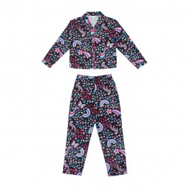 пижама,детски,пижами,miso,girls,celestial,satin,pyjama,set,black,multi