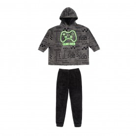 суичър,детски,пижами,firetrap,boys,gaming,hoodie,and,pant,set,black
