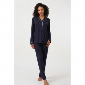 пижама,дамски,пижами,linea,sparkle,button,through,pyjama,set,navy