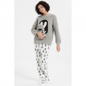 пижама,дамски,пижами,дамски,облекла,размер,linea,penguin,pyjama,and,hot,water,bottle,gift,set,grey,white