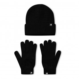 Adidas Glove and Beanie Set Adults - Black/White коледни,джунджурии,коледни,подаръци,за,любителите,на,бягането,разпродажба,adidas,adidas,glove,and,beanie,set,adults,black,white