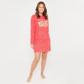 дамски,пижами,дамски,облекла,размер,linea,sleigh,christmas,cotton,nightdress,pink