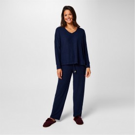 пижама,дамски,пижами,biba,biba,ribbed,pj,set,navy